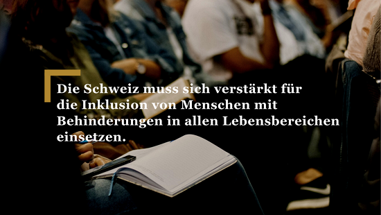 Die Schweiz verletzt die Rechte von Menschen mit Behinderungen